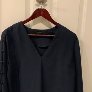 Banana Republic navy blue V neck dress size 14